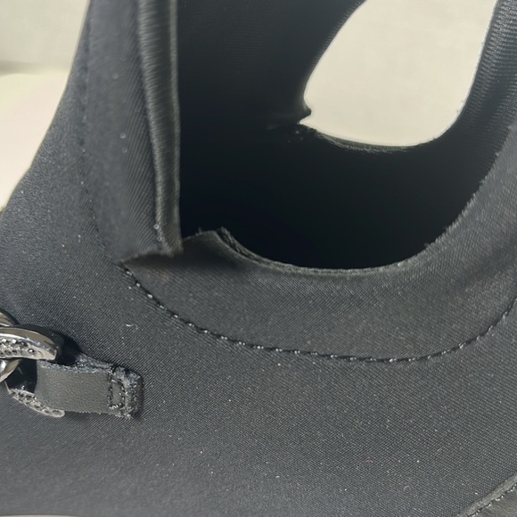 KARL LAGERFELD PARIS,Black Fabric/Leather COVEY WEDGE Sneaker/Bootie/Shoe SZ 5.5 - Picture 4 of 8